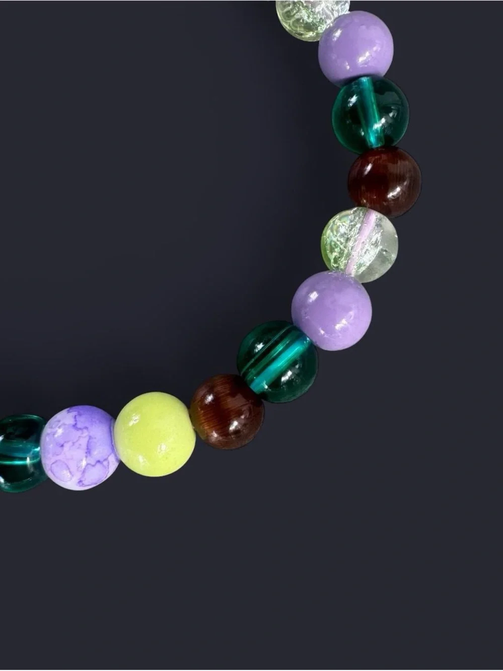 Cocoa Lavender Glass Bead Bracelet
